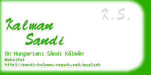 kalman sandi business card